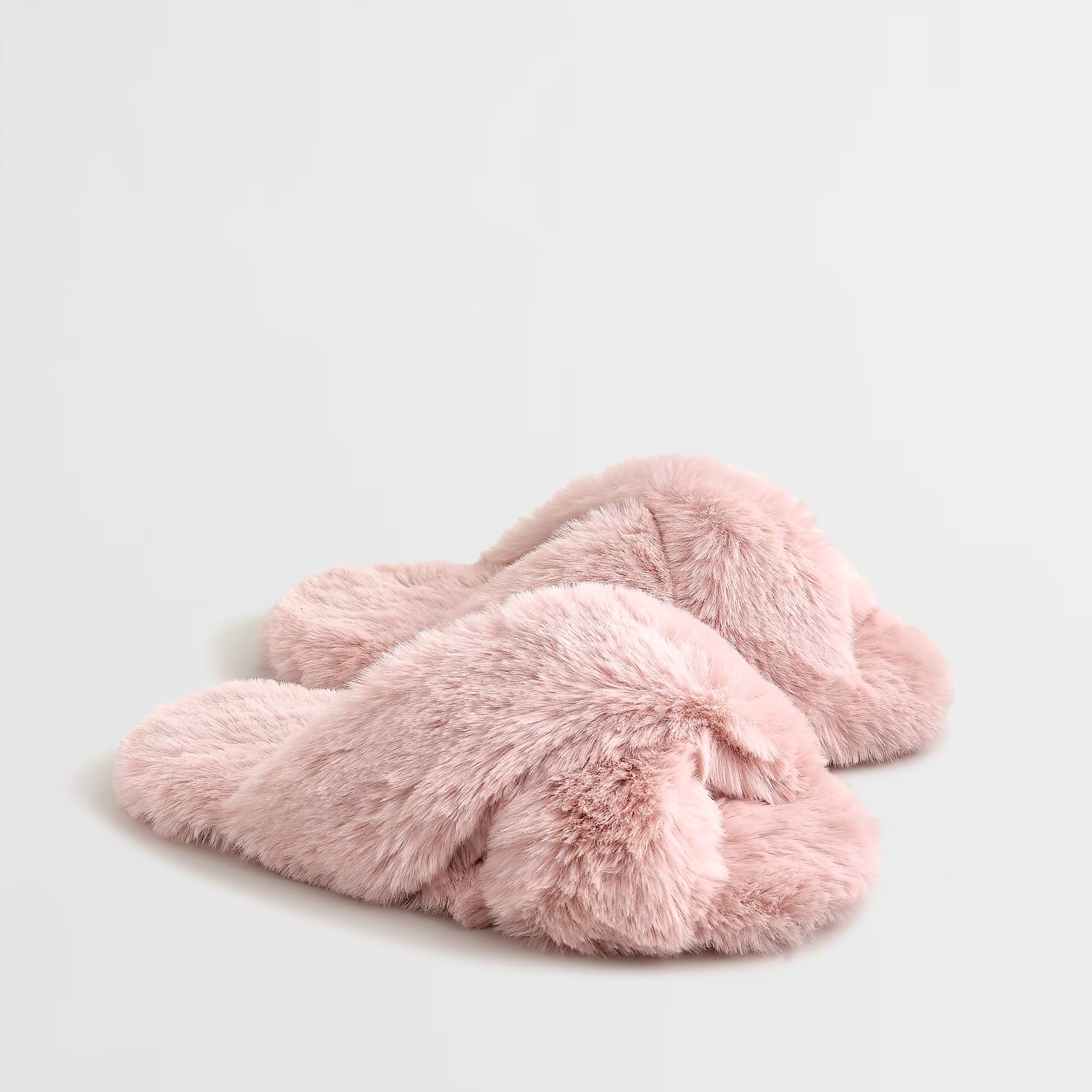 Fuzzy criss-cross slippers | J. Crew US