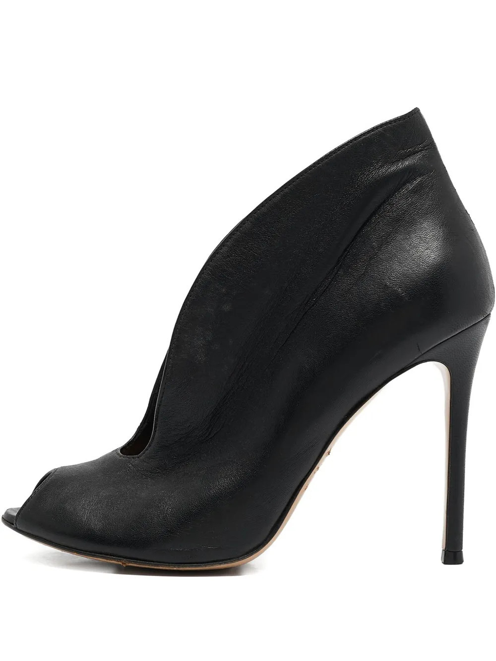 Gianvito Rossi leather peep toe boots - Black | Farfetch Global