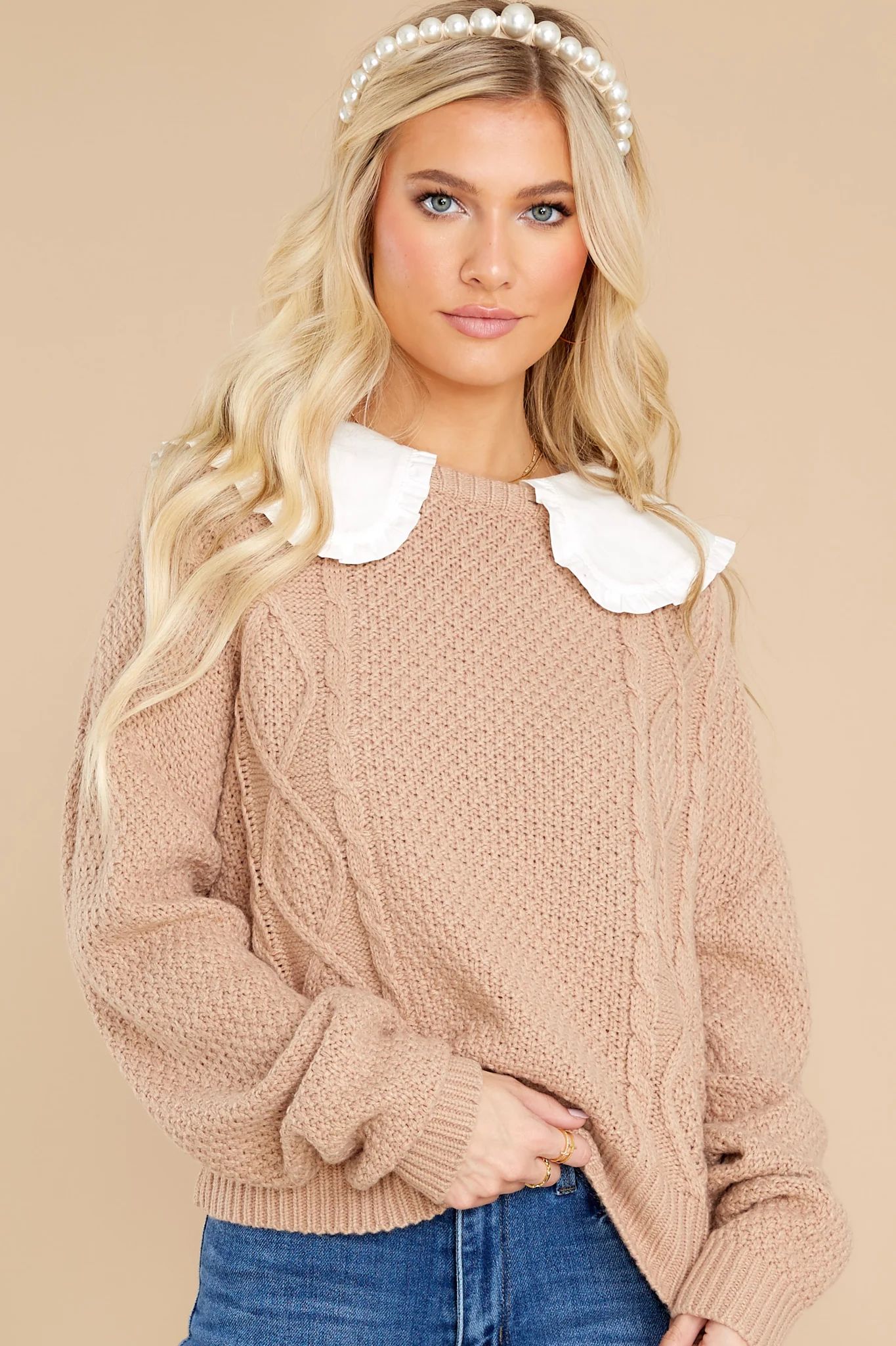 Wonderful Fairytale Taupe Sweater | Red Dress 