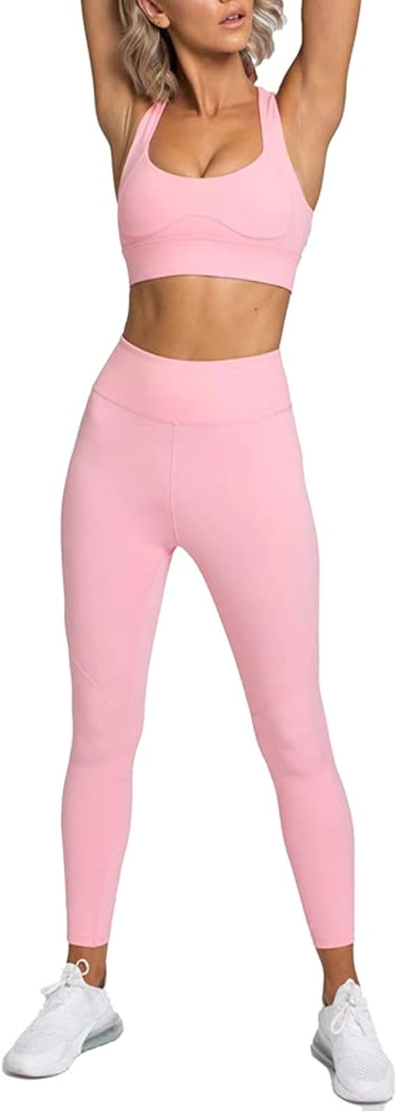 Hotexy Women Workout Sets 2 Pieces Suits High Waisted Yoga Leggings with Stretch Sports Bra Gym T... | Amazon (US)