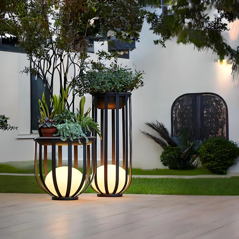 Integrated LED Outdoor Floor Lamp（Set of 2） | Wayfair North America