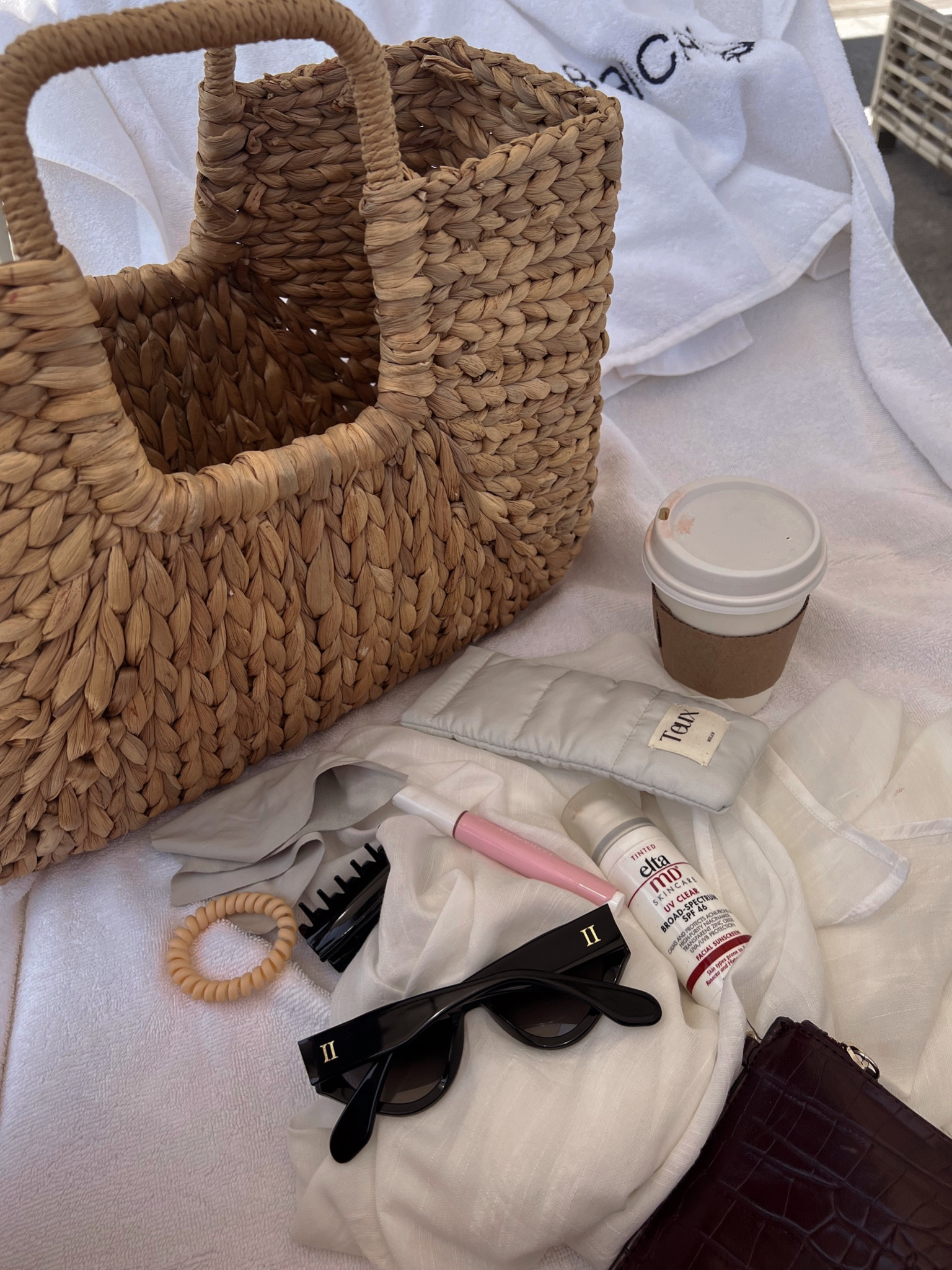 Beach bag vacation essentials

@teuxofficial - sunglasses in Dawn| Onyx/Midnight Fade (comes with Jet Set Pouch so convenient for traveling), sunglasses case, sunglasses pouch, polarized sunglasses, 100% UVA/B blocking, code DRLUXY10 10% off
@mondayswim - swim cover up, one size ⁣
@lackofcolor - wide brim hat ⁣
@target - hair clip⁣
@tarte - maracuja juicy lip balm ⁣
@dermstore - Elta MD tinted moisturizer + SPF⁣
@target - straw tote handbag ⁣
⁣
Swim
Sandals 
Swimsuit 
4th of July
4th of July outfit 

#LTKswim #LTKtravel #LTKFind