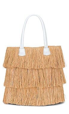 SENSI STUDIO Frayed Straw Tote in Beige & White Leather from Revolve.com | Revolve Clothing (Global)