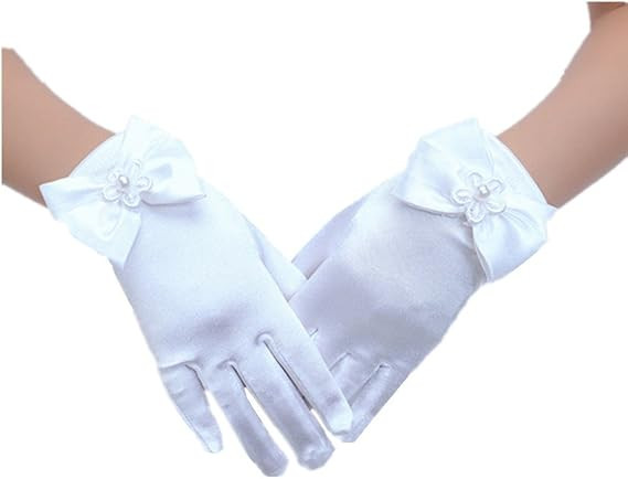 DreamHigh Wedding Flower Girl's Stretch Satin Dress Gloves | Amazon (US)