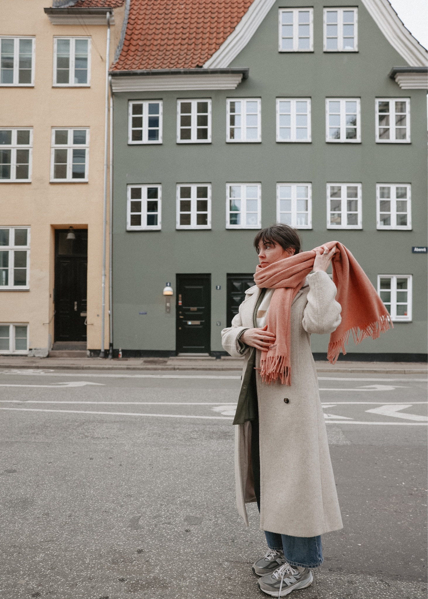 Pink scarf and other items I packed for Copenhagen 