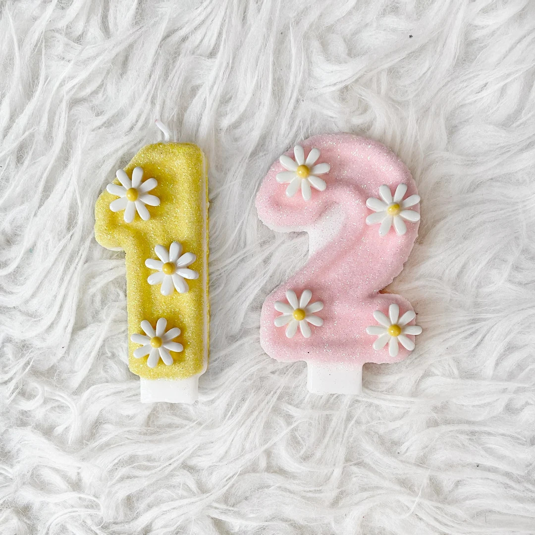 Daisy Glitter Birthday Number Candle Comes in Any Number You - Etsy | Etsy (US)