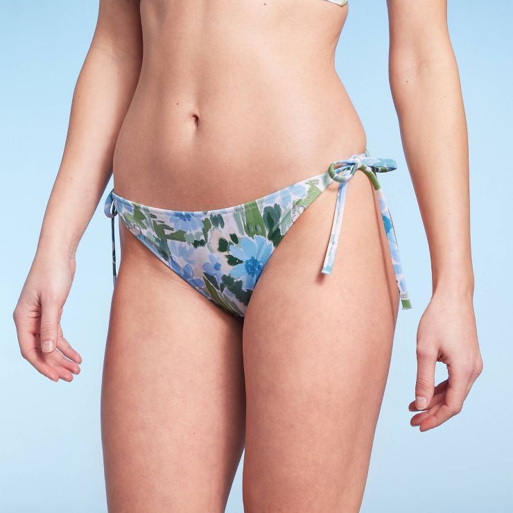 Women's Side-Tie Hipster Bikini Bottom - Shade & Shore™ Blue/Green | Target