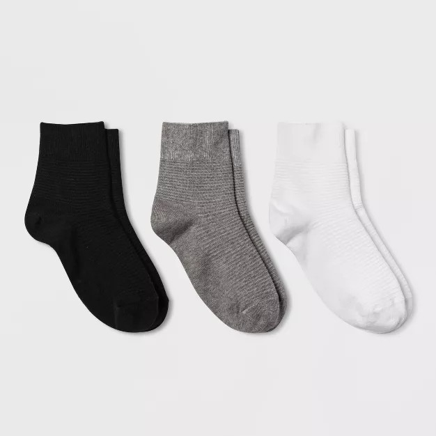 Women's 3pk Garter Stitch Ankle Socks - Universal Thread™ 4-10 | Target