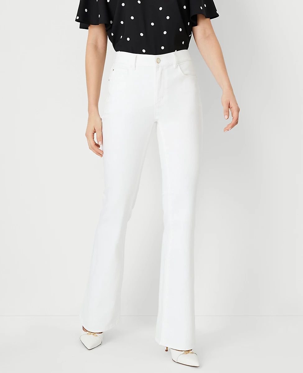 Tall Mid Rise Boot Jeans in White | Ann Taylor (US)