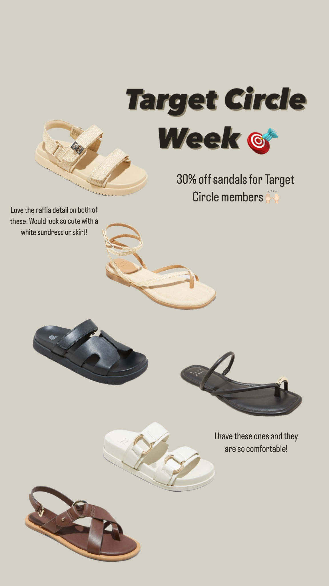 30% off Sandals during Target Circle Week 🎯🙌🏻

#LTKstyletip #LTKshoecrush #LTKxTarget