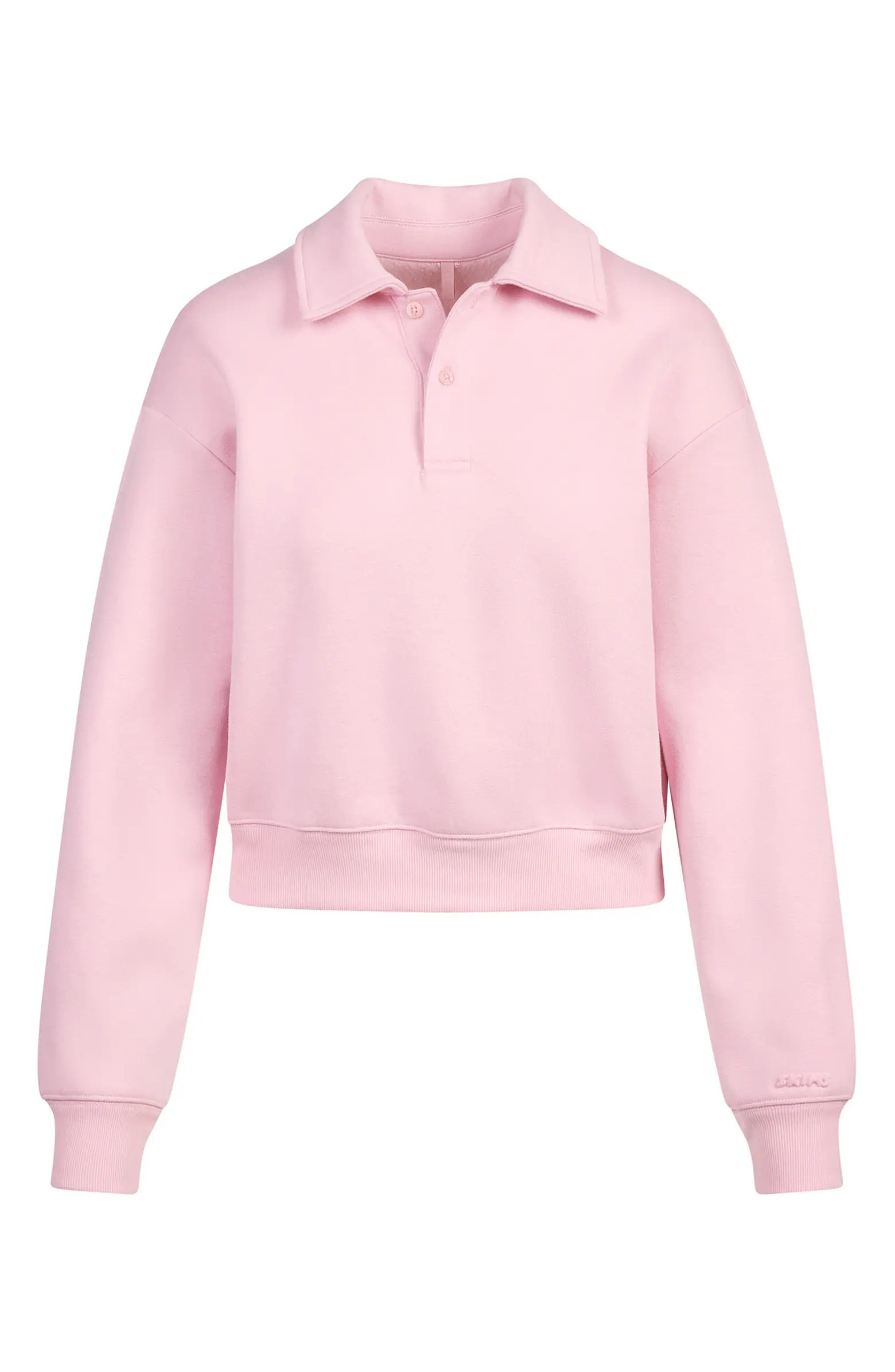 Cotton Fleece Blend Polo Sweatshirt | Nordstrom