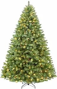 Hykolity 7.5 ft Prelit Christmas Tree, Artificial Christmas Tree with 450 Warm White Lights, 1450... | Amazon (US)