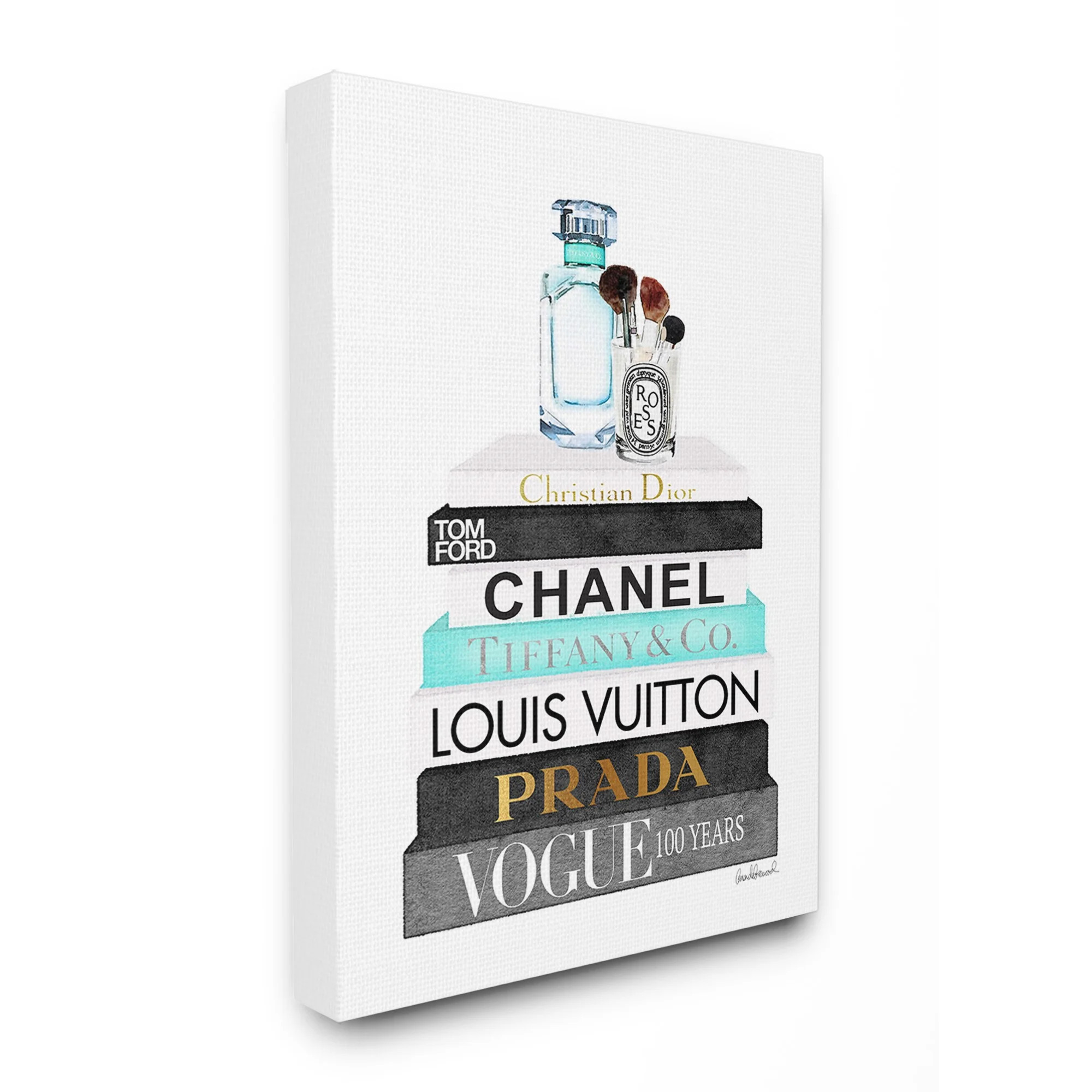 Stupell Book Stack Perfume Brushes Watercolor Canvas Art, 24 x 30 | Walmart (US)