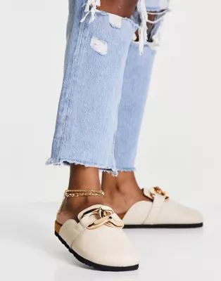 ASRA Fiscal clogs in bone with chain detail | ASOS (Global)