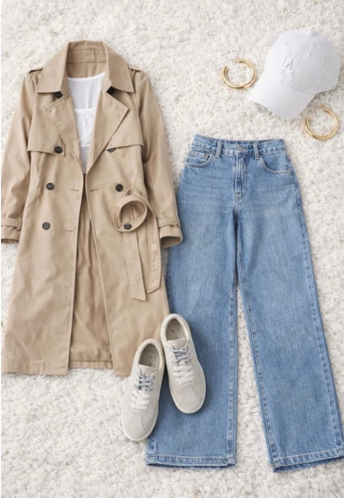 Neutral layers done right 🤍 This tan trench + wide-leg denim combo is the easiest elevated everyday outfit. Finished it off with comfy sneakers, gold hoops, and a classic white cap. Everything is affordable and linked here



#LTKmomlife #LTKootd #LTKOver40