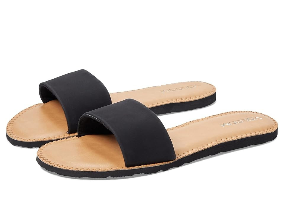 Volcom Simple Slide Sandals Women's Sandals Black 1 : 10 B - Medium, Synthetic | Zappos