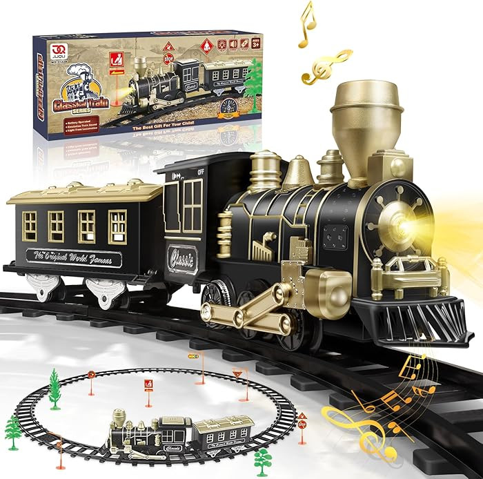 JUQU Christmas Train Set for Kids Ages 4-8 – Christmas Tree Train Set with Locomotive Engine, C... | Amazon (US)