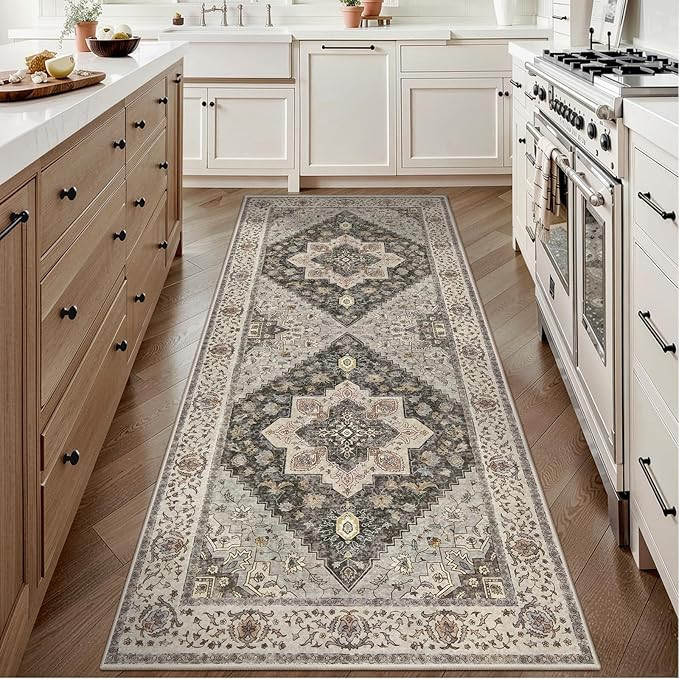 Tangsoo 2x6 Washable Runner Rug for Hallways, Non Slip Vintage Runner, Soft Low Pile Long Rug Run... | Amazon (US)