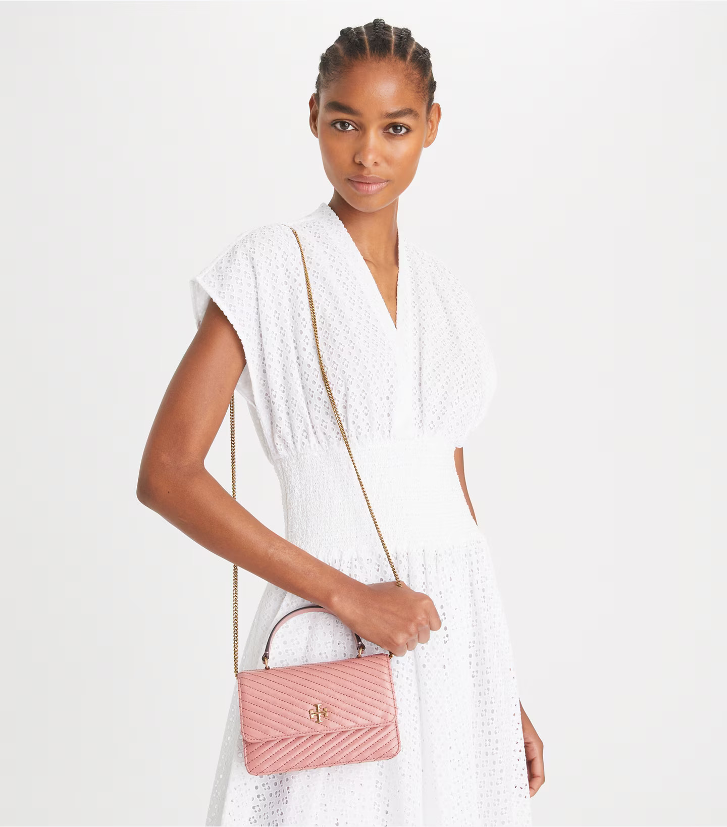 Mini Kira Moto Quilt Top Handle Chain Wallet: Women's Designer Mini Bags | Tory Burch | Tory Burch (US)