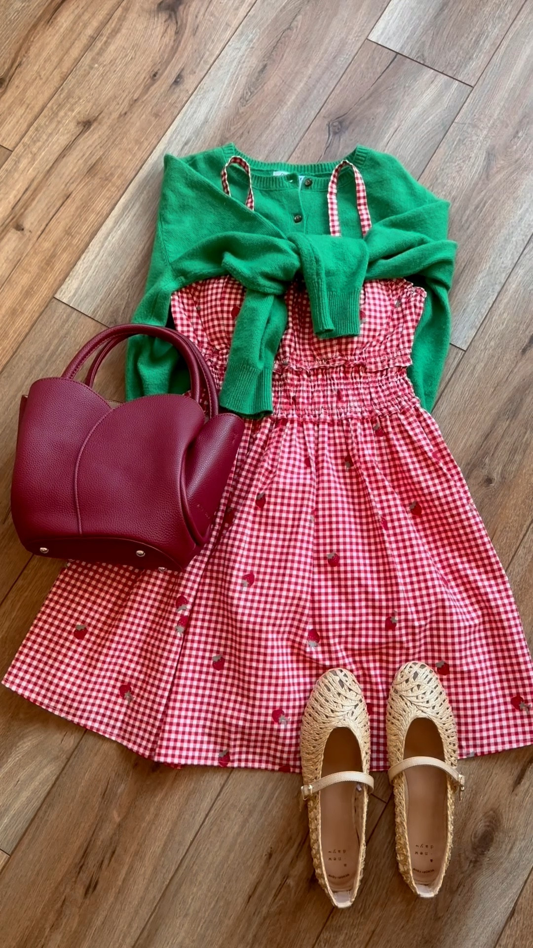 strawberry print dress. red gingham dress. woven flats. spring outfits. @abercrombie 

#LTKSeasonal #LTKSaleAlert #LTKootd