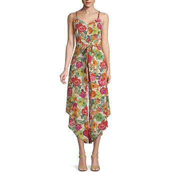 new!MSK Sleeveless Floral Jumpsuit | JCPenney