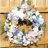 Pastel Floral Wedding Wreath Silk Roses, Hydrangeas & Peonies | Etsy (US)