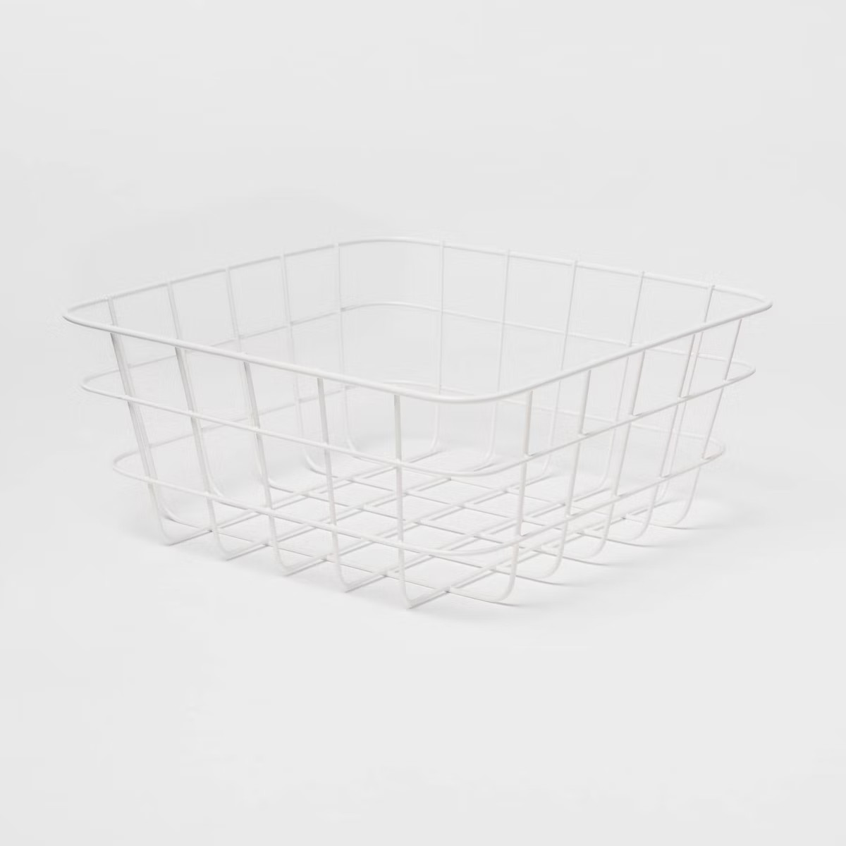 Small Wire Basket White - Brightroom: Carbon Steel, Powder-Coated, Decorative Storage, Square, 9.... | Target