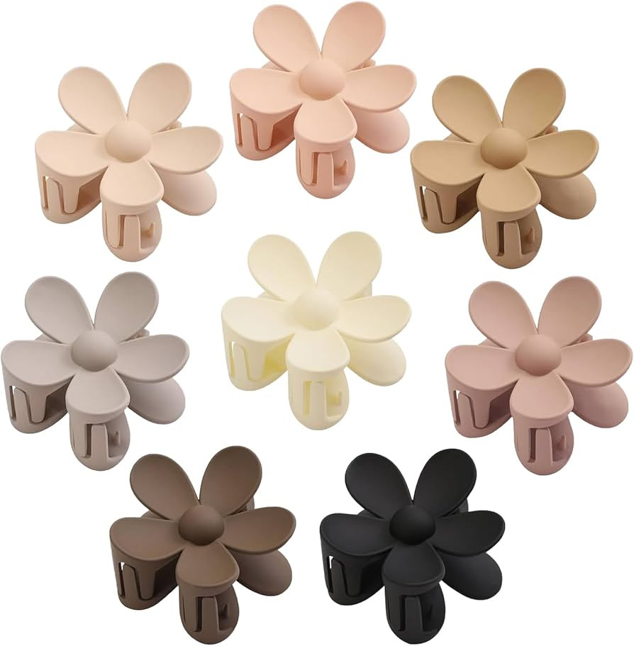 Flower Hair Clips Big Hair Claw Clips 8PCS Large Daisy Hair Clips Matte Claw Clips Strong Hold Ja... | Amazon (US)