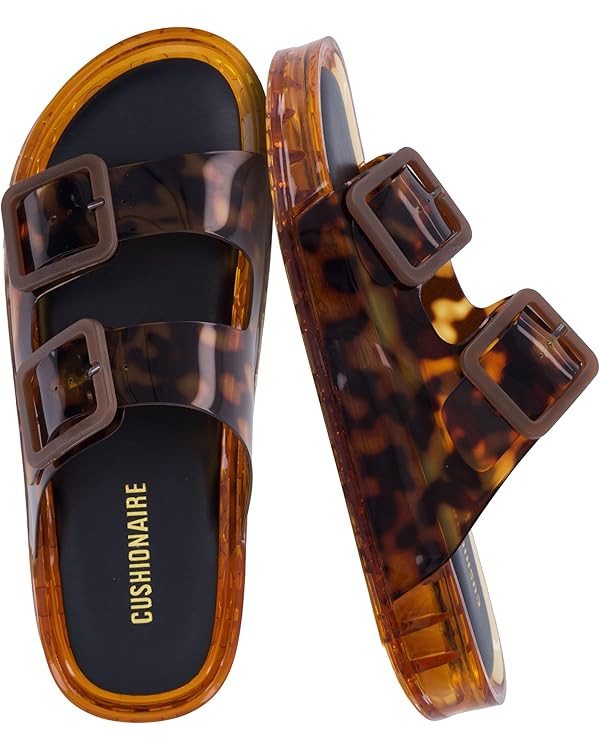 CUSHIONAIRE Pool Slides for Women Waterproof Double Buckle Adjustable Slip-On Womens Sandals for ... | Amazon (US)