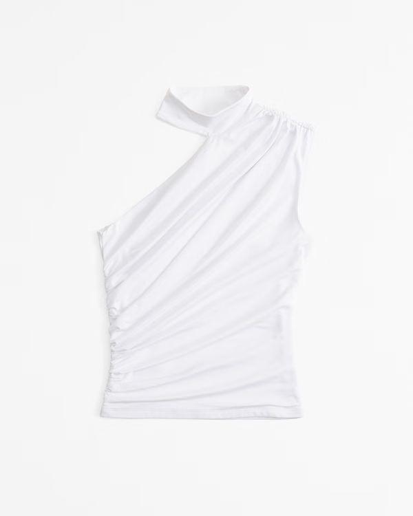 Asymmetrical Draped Mockneck Top | Abercrombie & Fitch (US)