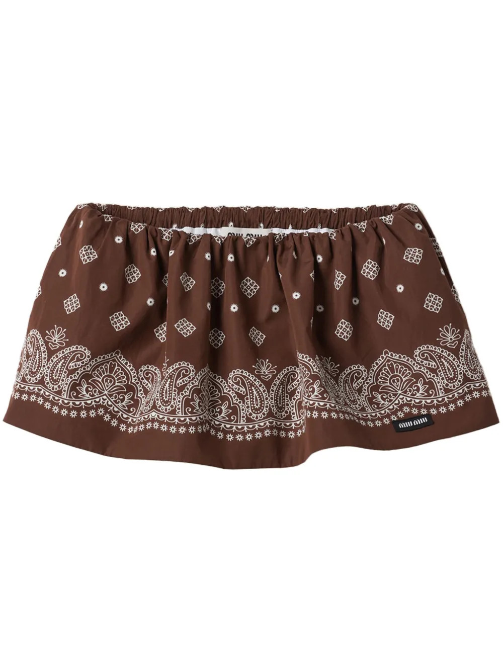 Miu Miu paisley-print Poplin Miniskirt | Brown | FARFETCH | Farfetch Global