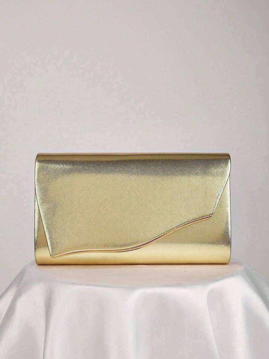 European And American Fashionable Simple Dinner Clutch Bag, Made Of High-Quality PU, Elegantly De... | SHEIN
