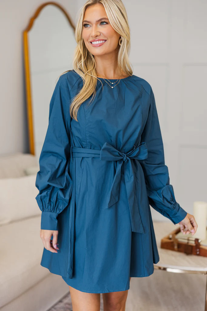 NURSING COLLECTION: In Your Love Teal Green Tied Waist Dress | The Mint Julep Boutique