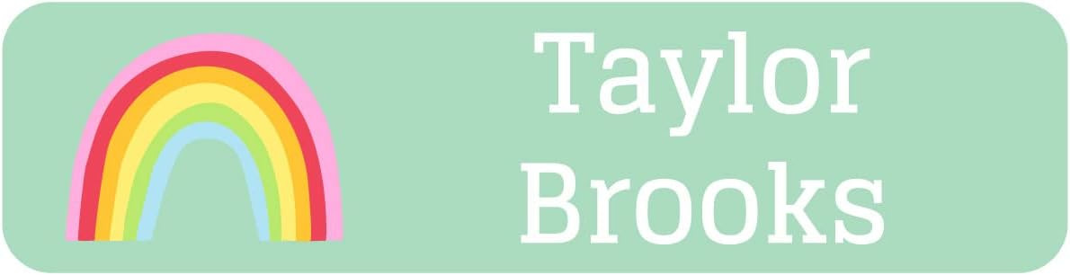 Name Bubbles Rainbows Small Rectangle Custom Name Label (52 Pack) Durable Printed Stick on Labels... | Amazon (US)