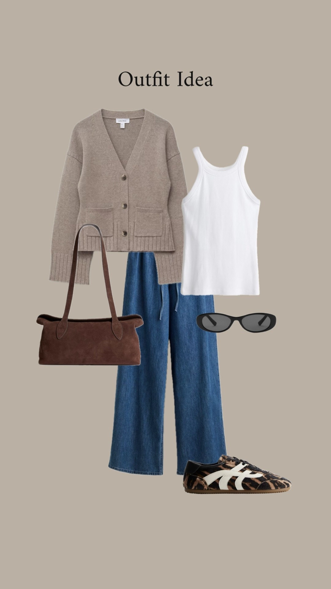 Transitional outfit idea with a neutral cardigan and drawstring waisted jeans. 

#LTKjeans #LTKstyletip #LTKautumn