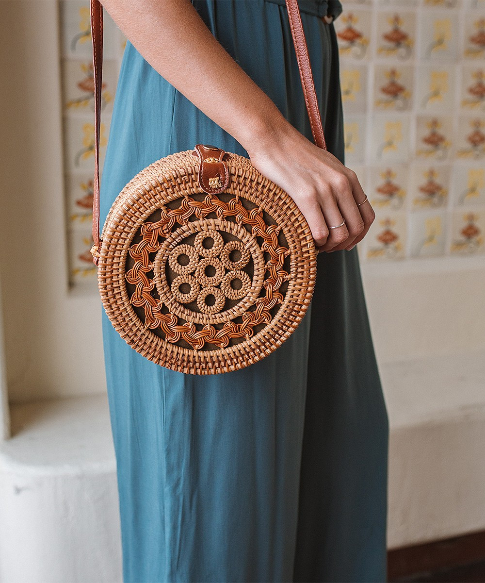 Amaryllis Women's Handbags - Brown Round Crossbody Bag | Zulily