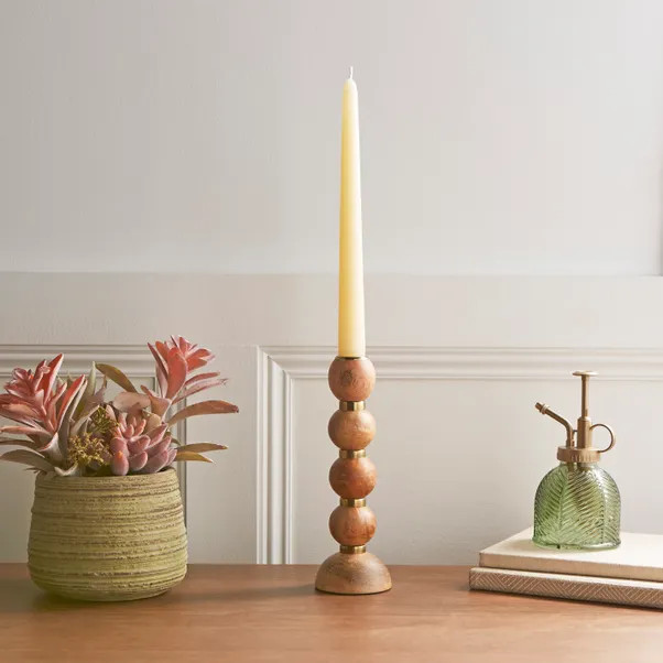 Wooden Candlestick Holder | Dunelm