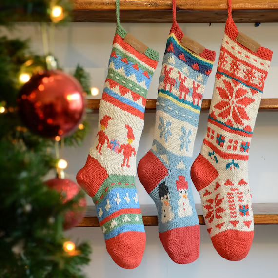 Personalized Hand Knitted Christmas Stockings | Etsy | Etsy (US)
