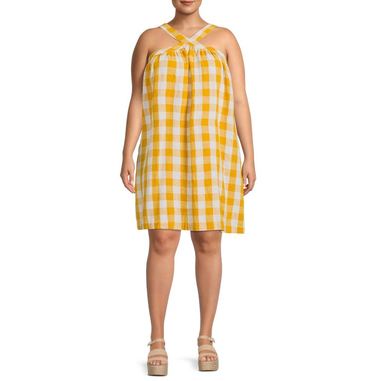 The Get Women's Plus Size Sleeveless Cross Neck Mini Dress | Walmart (US)
