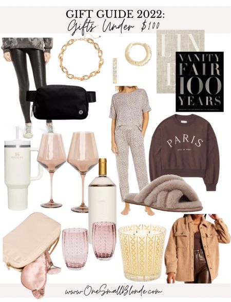 Gifts under $100

Spanx leather leggings, gold necklace, coffee table books, huggie hoops, Stanley cup, Estelle wine glasses, leopard pajamas, graphic sweatshirt, slippers, wine chiller, glasses, nest holiday candle, Sherpa jacket and face tools. 

#LTKGiftGuide #LTKbeauty #LTKHoliday