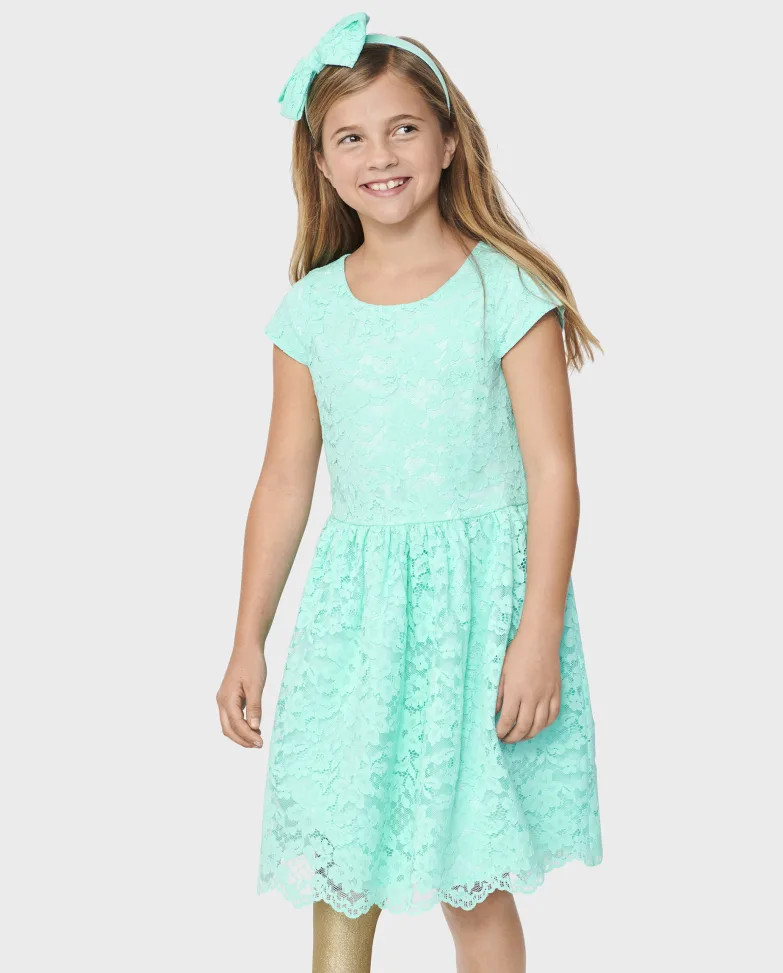 Girls Mommy And Me Lace Dress - mellow aqua | The Children's Place