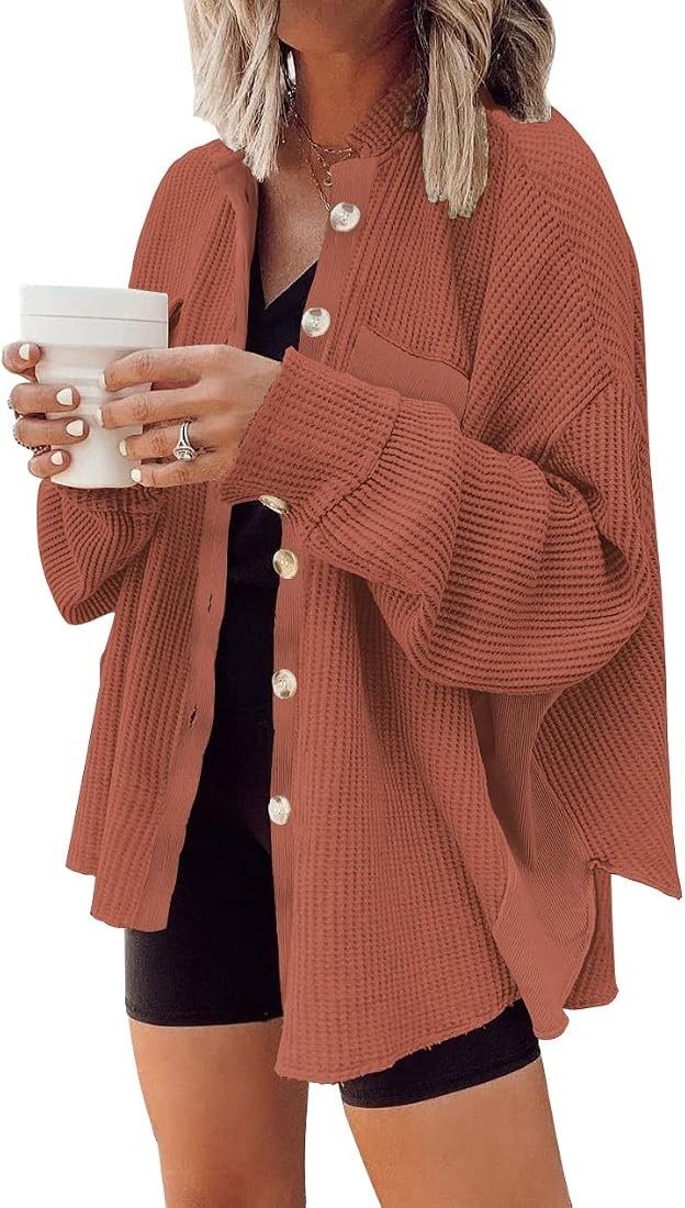 Womens Corduroy Button Down Shirts Color Block Long Sleeve Blouses Tops Jackets | Amazon (US)