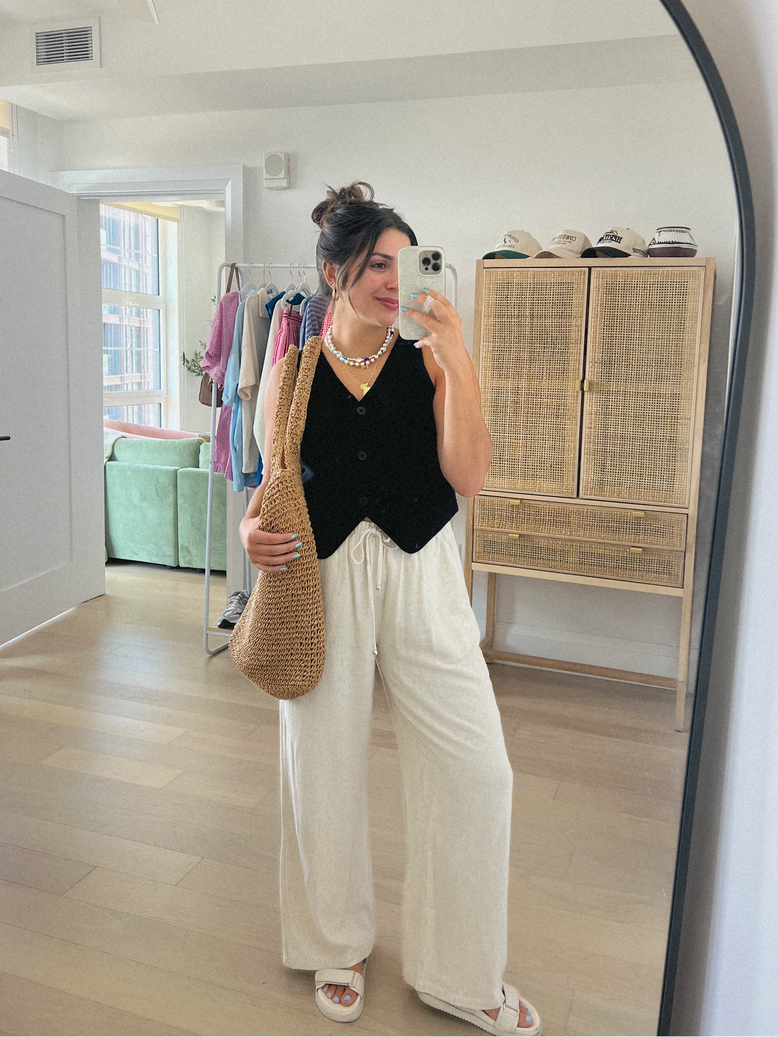 Truly my favorite linen pants i've ever bought on amazon! So lightweight and perfect for summer (+ doesn't wrinkle easily). Added a sweater vest on top (cute if you want to try the vest trend but don't like how structured most of them are), and my go-to summer tote. All true to size, M.

#LTKStyleTip #LTKSaleAlert #LTKFindsUnder50