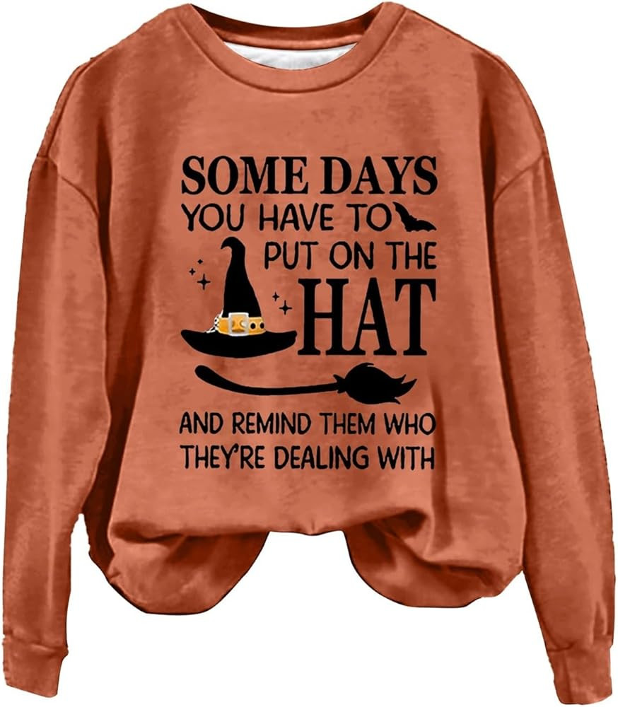 Halloween Sweatshirts for Women Halloween Sweatshirt Outfit Fall Sweatshirt Leggings Outfits Fall | Amazon (US)