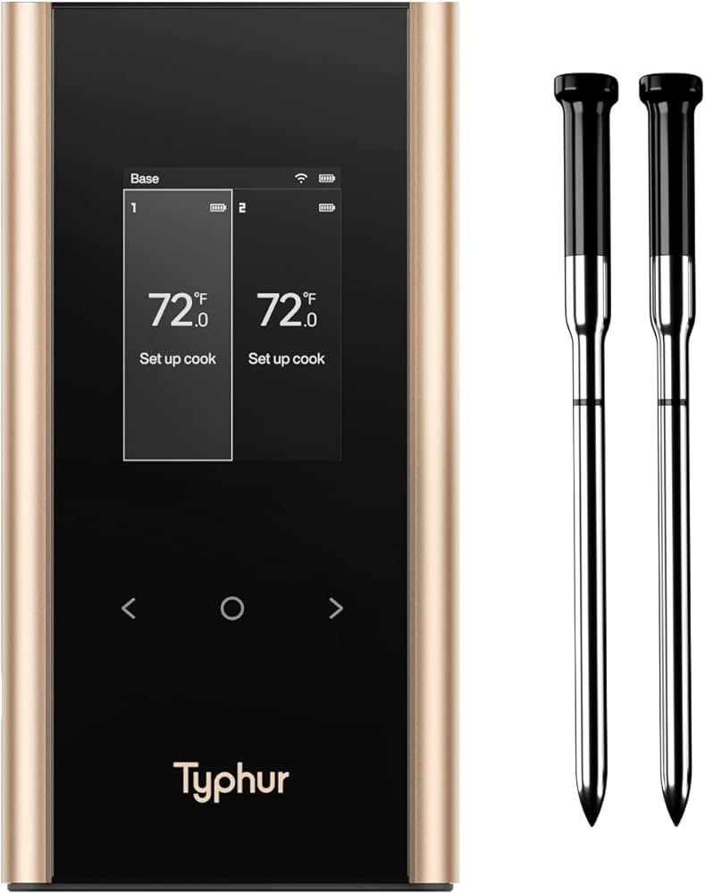 Typhur Sync Gold Wireless WiFi Meat Thermometer, 2 Slim Probes, 6 Sensors, 10x Stronger Signal, ... | Amazon (US)