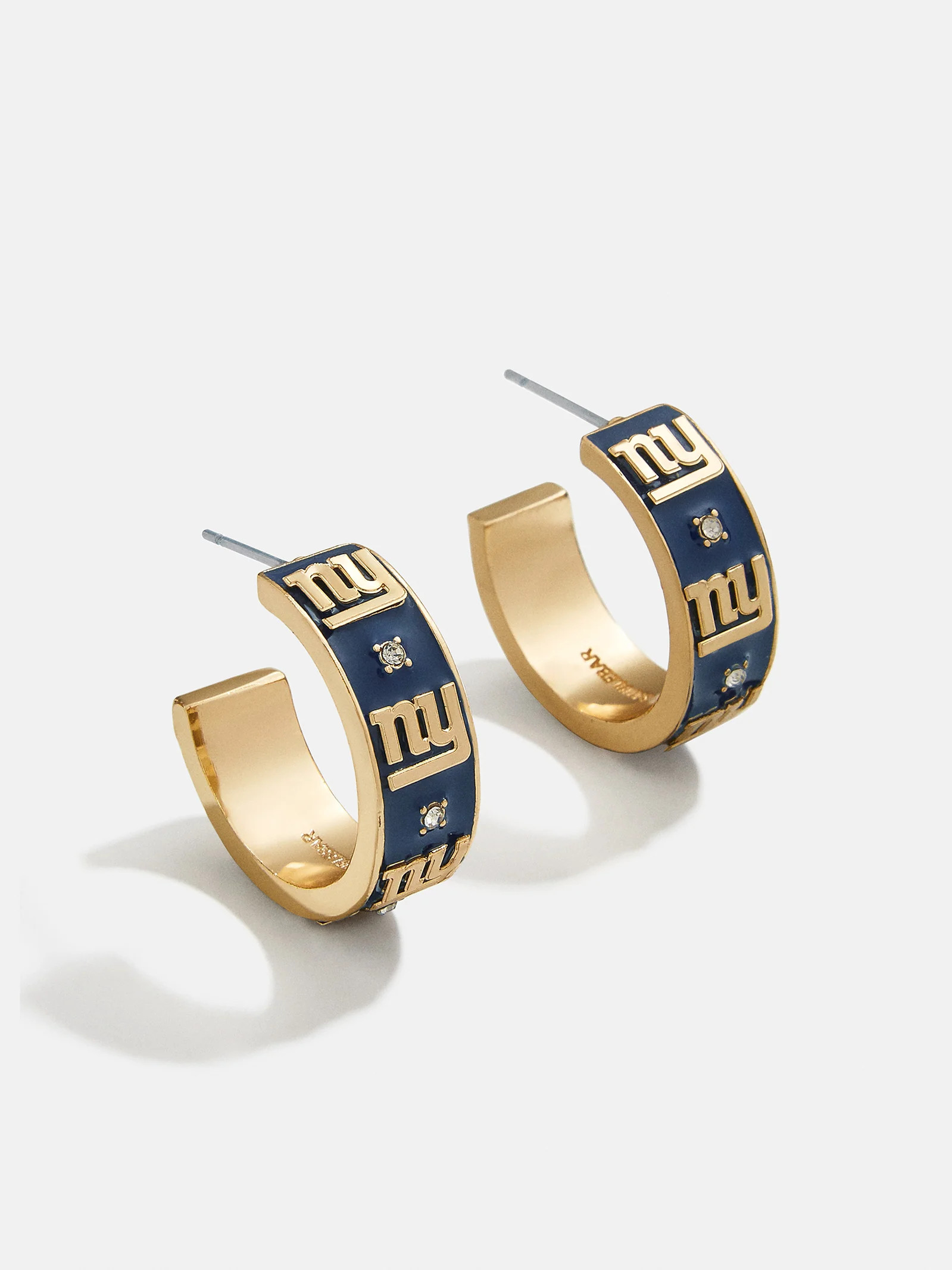WEAR By Erin Andrews x BaubleBar New York Giants Enamel Hoop Earrings - New York Giants | BaubleBar