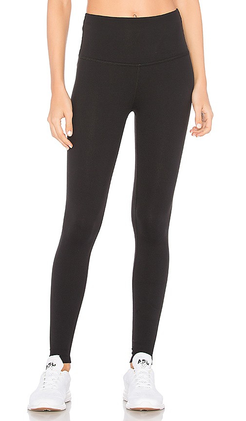 High Waisted Midi Legging in Jet Black | Revolve Clothing (Global)