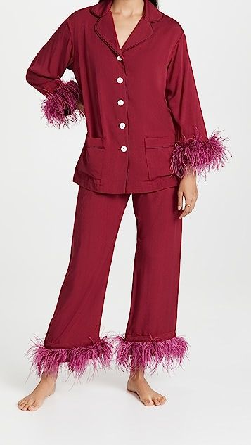 Party Pajama Set with Feathers | Shopbop