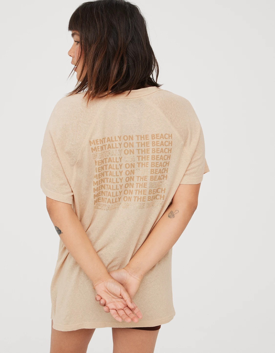 OFFLINE By Aerie Bouncy Cotton Scoop Neck T-Shirt | American Eagle Outfitters (US & CA)