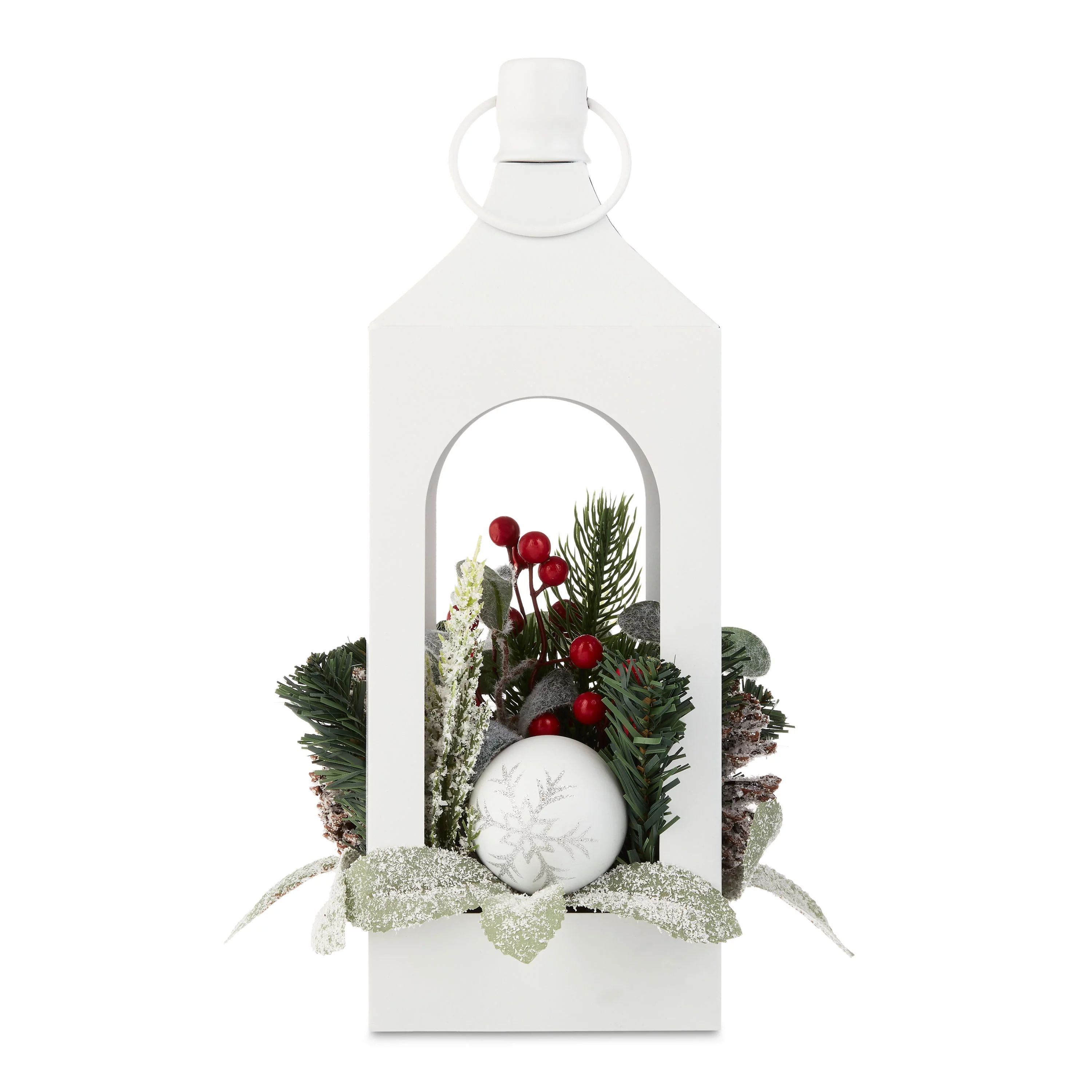 Holiday Time White Metal Lantern, 17" | Walmart (US)